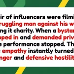 Bystander Shuts Down “Charitable” Influencers Who Refused To Stop Filming An Uncomfortable Homeless Man